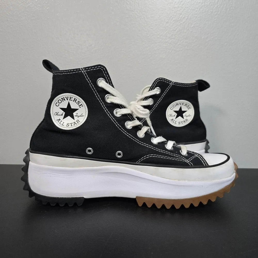 Converse Shoes Womens 9 Black Run Star Hike Platform Chuck Taylor Sneakers